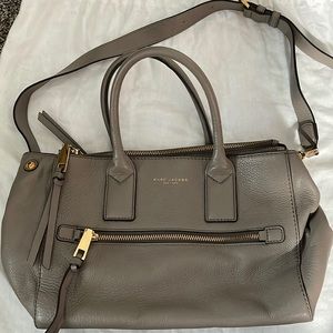 Marc Jacobs Leather Handbag with Handles and Removable Shoulder Strap.